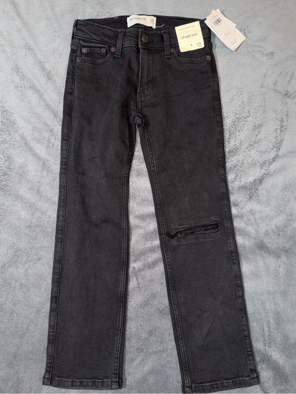 Abercrombie Kids Black Straight-Leg Jeans
